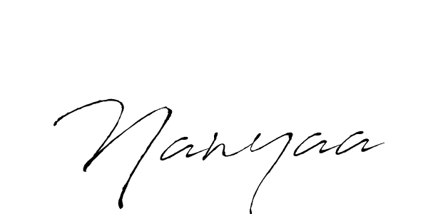 How to make Nanyaa signature? Antro_Vectra is a professional autograph style. Create handwritten signature for Nanyaa name. Nanyaa signature style 6 images and pictures png