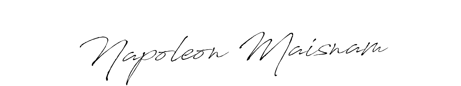 How to make Napoleon Maisnam name signature. Use Antro_Vectra style for creating short signs online. This is the latest handwritten sign. Napoleon Maisnam signature style 6 images and pictures png