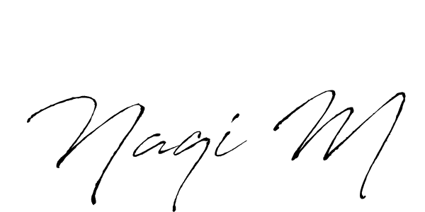Antro_Vectra is a professional signature style that is perfect for those who want to add a touch of class to their signature. It is also a great choice for those who want to make their signature more unique. Get Naqi M name to fancy signature for free. Naqi M signature style 6 images and pictures png