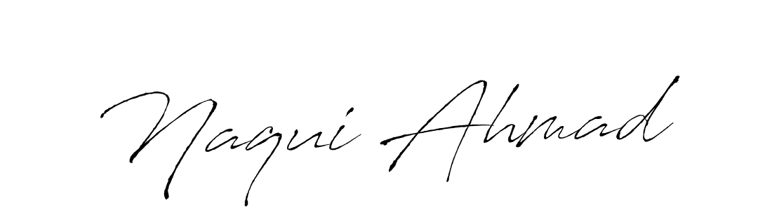 How to make Naqui Ahmad name signature. Use Antro_Vectra style for creating short signs online. This is the latest handwritten sign. Naqui Ahmad signature style 6 images and pictures png
