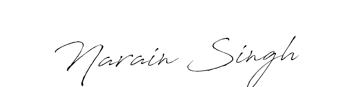 Create a beautiful signature design for name Narain Singh. With this signature (Antro_Vectra) fonts, you can make a handwritten signature for free. Narain Singh signature style 6 images and pictures png