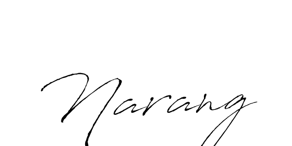 Design your own signature with our free online signature maker. With this signature software, you can create a handwritten (Antro_Vectra) signature for name Narang. Narang signature style 6 images and pictures png