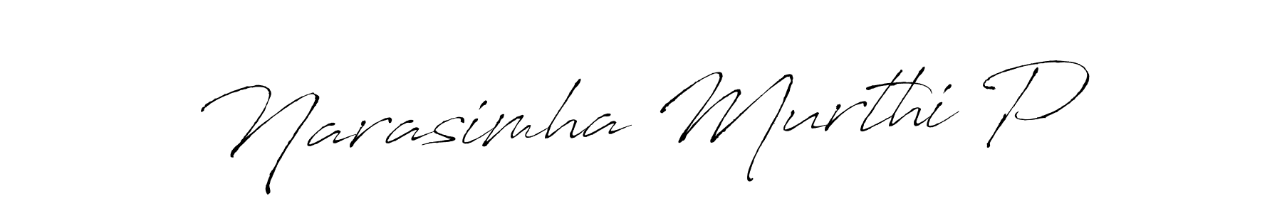 Create a beautiful signature design for name Narasimha Murthi P. With this signature (Antro_Vectra) fonts, you can make a handwritten signature for free. Narasimha Murthi P signature style 6 images and pictures png