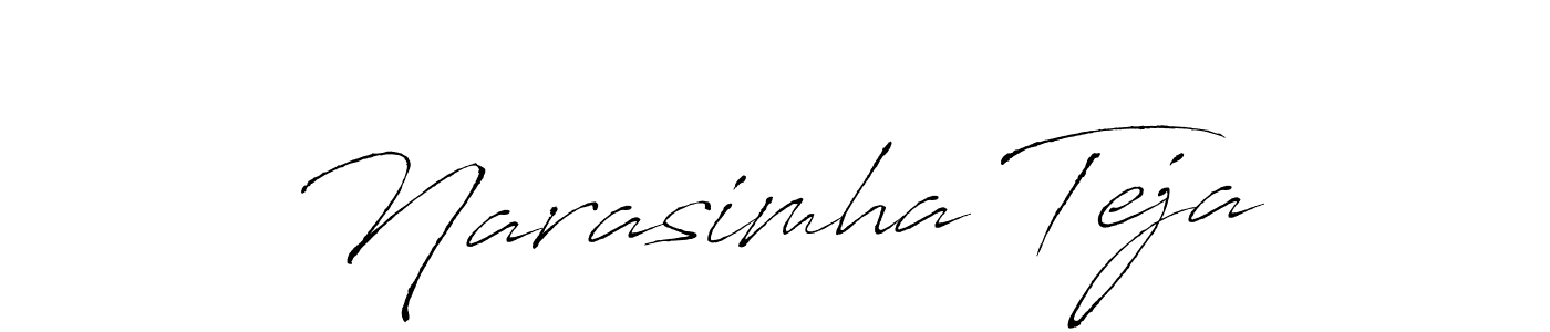 Create a beautiful signature design for name Narasimha Teja. With this signature (Antro_Vectra) fonts, you can make a handwritten signature for free. Narasimha Teja signature style 6 images and pictures png