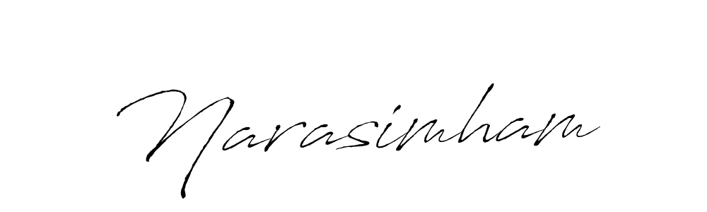 Make a beautiful signature design for name Narasimham. With this signature (Antro_Vectra) style, you can create a handwritten signature for free. Narasimham signature style 6 images and pictures png