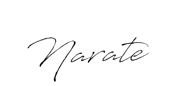 Design your own signature with our free online signature maker. With this signature software, you can create a handwritten (Antro_Vectra) signature for name Narate. Narate signature style 6 images and pictures png
