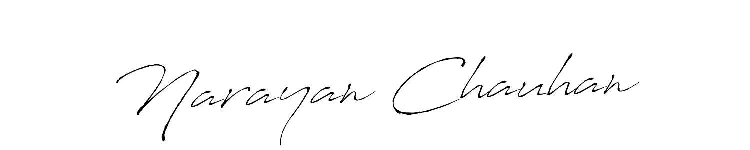 How to make Narayan Chauhan name signature. Use Antro_Vectra style for creating short signs online. This is the latest handwritten sign. Narayan Chauhan signature style 6 images and pictures png