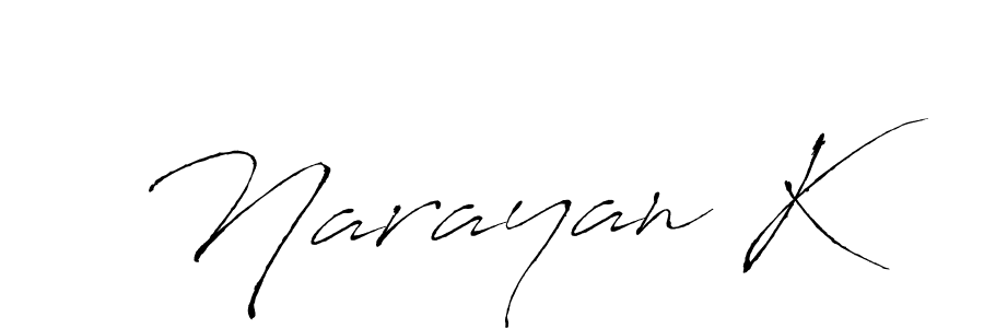 You should practise on your own different ways (Antro_Vectra) to write your name (Narayan K) in signature. don't let someone else do it for you. Narayan K signature style 6 images and pictures png