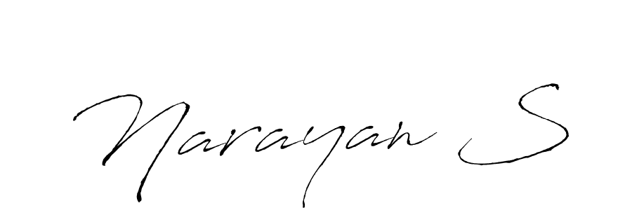 Make a beautiful signature design for name Narayan S. With this signature (Antro_Vectra) style, you can create a handwritten signature for free. Narayan S signature style 6 images and pictures png