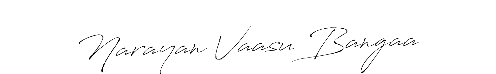 Make a beautiful signature design for name Narayan Vaasu Bangaa. With this signature (Antro_Vectra) style, you can create a handwritten signature for free. Narayan Vaasu Bangaa signature style 6 images and pictures png