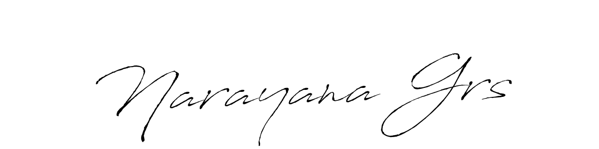 Design your own signature with our free online signature maker. With this signature software, you can create a handwritten (Antro_Vectra) signature for name Narayana Grs. Narayana Grs signature style 6 images and pictures png