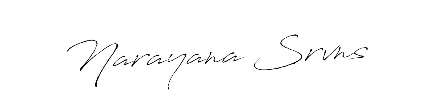 Create a beautiful signature design for name Narayana Srvns. With this signature (Antro_Vectra) fonts, you can make a handwritten signature for free. Narayana Srvns signature style 6 images and pictures png