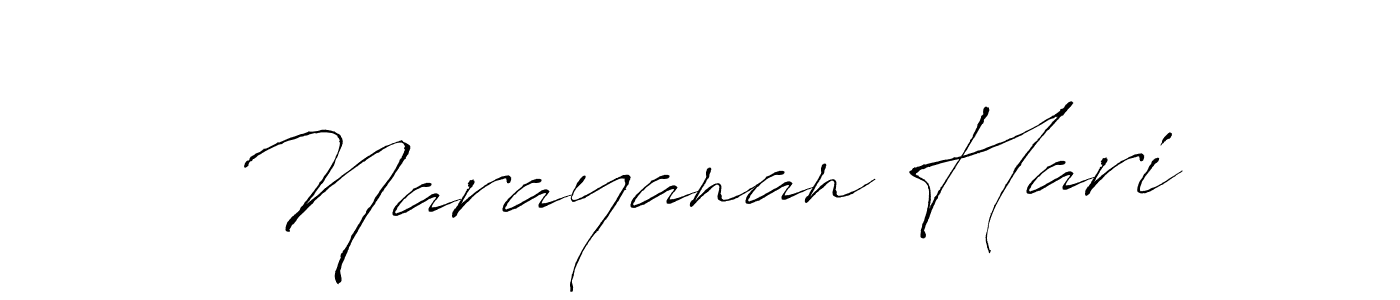 The best way (Antro_Vectra) to make a short signature is to pick only two or three words in your name. The name Narayanan Hari include a total of six letters. For converting this name. Narayanan Hari signature style 6 images and pictures png