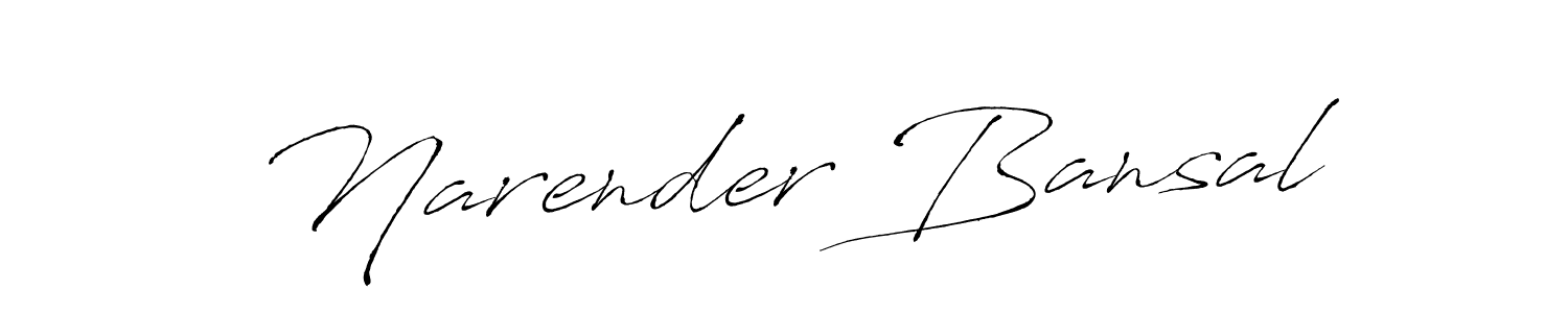 Create a beautiful signature design for name Narender Bansal. With this signature (Antro_Vectra) fonts, you can make a handwritten signature for free. Narender Bansal signature style 6 images and pictures png