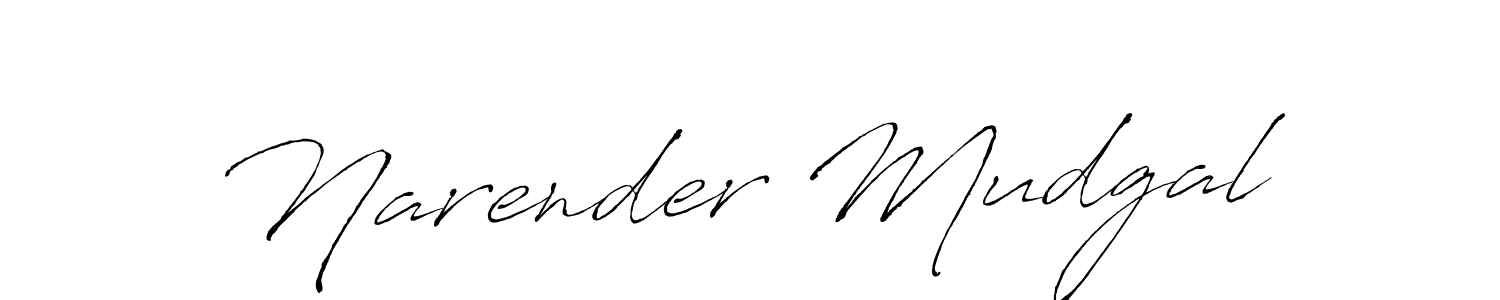 Also we have Narender Mudgal name is the best signature style. Create professional handwritten signature collection using Antro_Vectra autograph style. Narender Mudgal signature style 6 images and pictures png