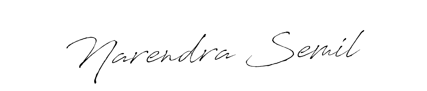 Make a beautiful signature design for name Narendra Semil. With this signature (Antro_Vectra) style, you can create a handwritten signature for free. Narendra Semil signature style 6 images and pictures png