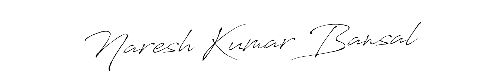 How to make Naresh Kumar Bansal name signature. Use Antro_Vectra style for creating short signs online. This is the latest handwritten sign. Naresh Kumar Bansal signature style 6 images and pictures png