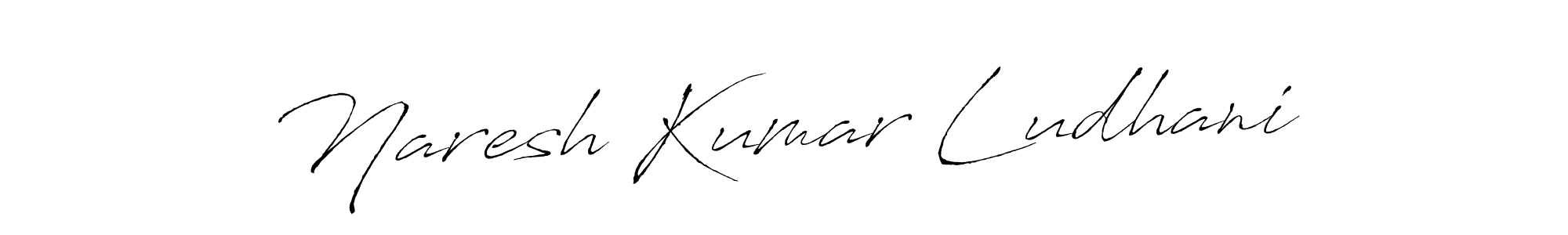 Create a beautiful signature design for name Naresh Kumar Ludhani. With this signature (Antro_Vectra) fonts, you can make a handwritten signature for free. Naresh Kumar Ludhani signature style 6 images and pictures png