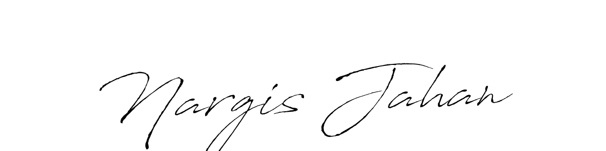 How to make Nargis Jahan name signature. Use Antro_Vectra style for creating short signs online. This is the latest handwritten sign. Nargis Jahan signature style 6 images and pictures png