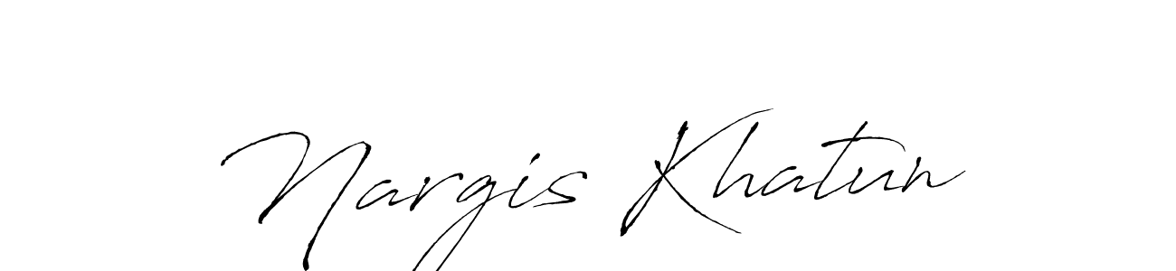 Make a beautiful signature design for name Nargis Khatun. With this signature (Antro_Vectra) style, you can create a handwritten signature for free. Nargis Khatun signature style 6 images and pictures png