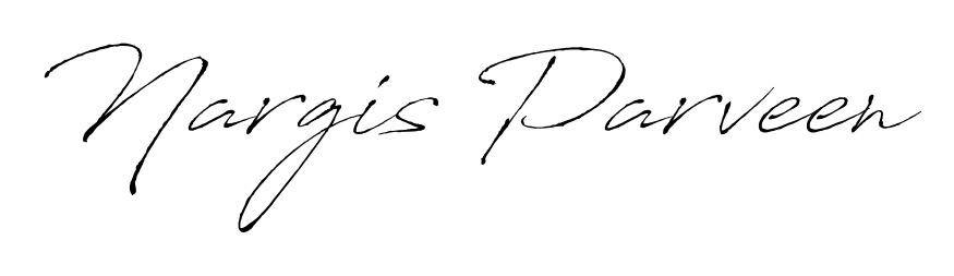 How to make Nargis Parveen name signature. Use Antro_Vectra style for creating short signs online. This is the latest handwritten sign. Nargis Parveen signature style 6 images and pictures png