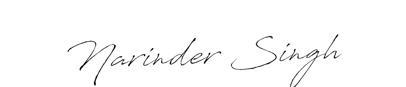 Create a beautiful signature design for name Narinder Singh. With this signature (Antro_Vectra) fonts, you can make a handwritten signature for free. Narinder Singh signature style 6 images and pictures png