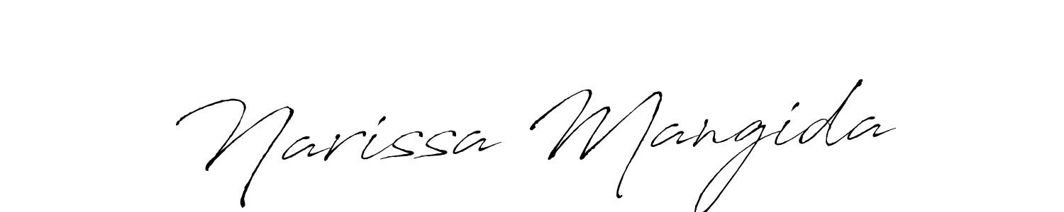 Make a beautiful signature design for name Narissa Mangida. Use this online signature maker to create a handwritten signature for free. Narissa Mangida signature style 6 images and pictures png