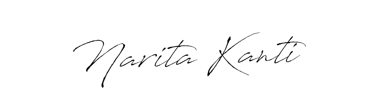 Make a beautiful signature design for name Narita Kanti. With this signature (Antro_Vectra) style, you can create a handwritten signature for free. Narita Kanti signature style 6 images and pictures png