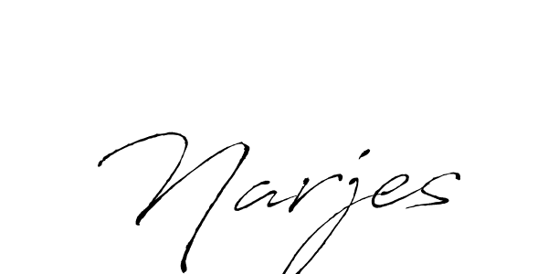 Use a signature maker to create a handwritten signature online. With this signature software, you can design (Antro_Vectra) your own signature for name Narjes. Narjes signature style 6 images and pictures png