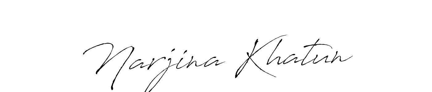 Design your own signature with our free online signature maker. With this signature software, you can create a handwritten (Antro_Vectra) signature for name Narjina Khatun. Narjina Khatun signature style 6 images and pictures png