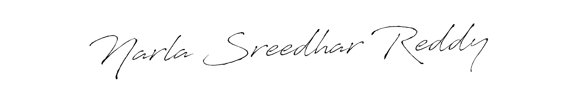 Create a beautiful signature design for name Narla Sreedhar Reddy. With this signature (Antro_Vectra) fonts, you can make a handwritten signature for free. Narla Sreedhar Reddy signature style 6 images and pictures png