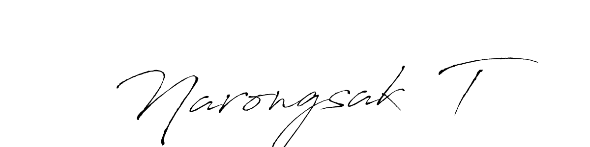 Make a beautiful signature design for name Narongsak  T. With this signature (Antro_Vectra) style, you can create a handwritten signature for free. Narongsak  T signature style 6 images and pictures png