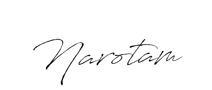 Design your own signature with our free online signature maker. With this signature software, you can create a handwritten (Antro_Vectra) signature for name Narotam. Narotam signature style 6 images and pictures png