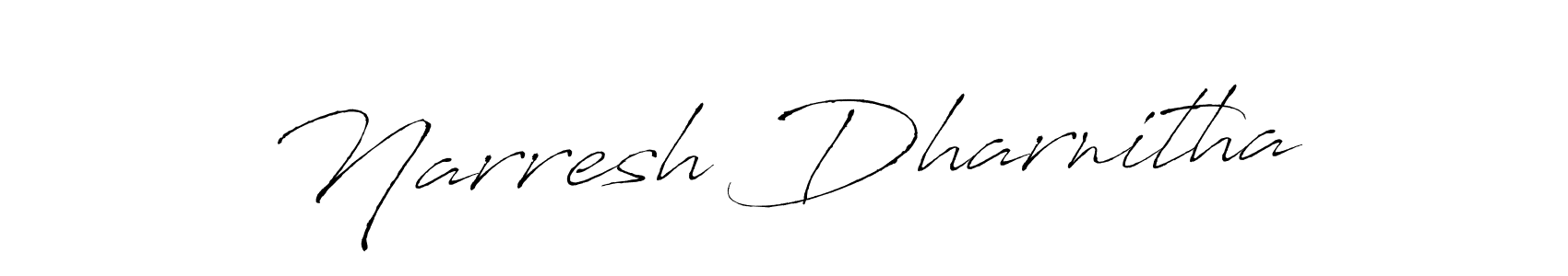 Antro_Vectra is a professional signature style that is perfect for those who want to add a touch of class to their signature. It is also a great choice for those who want to make their signature more unique. Get Narresh Dharnitha name to fancy signature for free. Narresh Dharnitha signature style 6 images and pictures png
