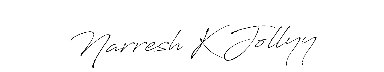 if you are searching for the best signature style for your name Narresh K Jollyy. so please give up your signature search. here we have designed multiple signature styles  using Antro_Vectra. Narresh K Jollyy signature style 6 images and pictures png