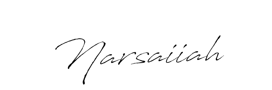 Design your own signature with our free online signature maker. With this signature software, you can create a handwritten (Antro_Vectra) signature for name Narsaiiah. Narsaiiah signature style 6 images and pictures png