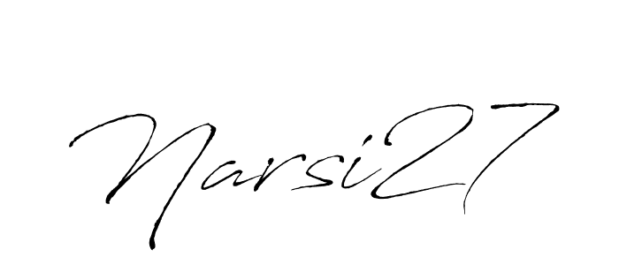 This is the best signature style for the Narsi27 name. Also you like these signature font (Antro_Vectra). Mix name signature. Narsi27 signature style 6 images and pictures png