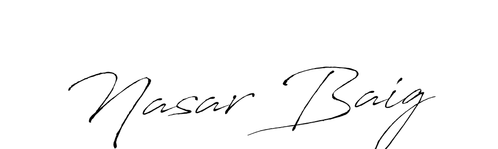 Design your own signature with our free online signature maker. With this signature software, you can create a handwritten (Antro_Vectra) signature for name Nasar Baig. Nasar Baig signature style 6 images and pictures png