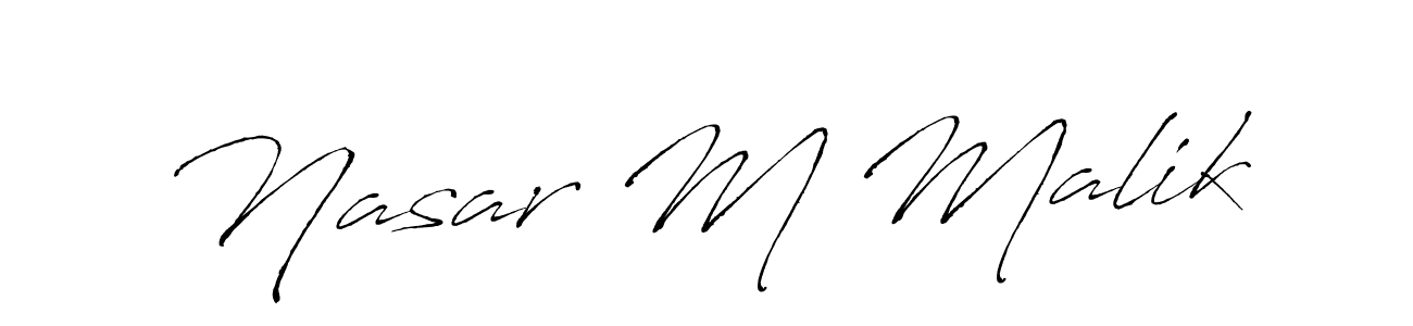You should practise on your own different ways (Antro_Vectra) to write your name (Nasar M Malik) in signature. don't let someone else do it for you. Nasar M Malik signature style 6 images and pictures png