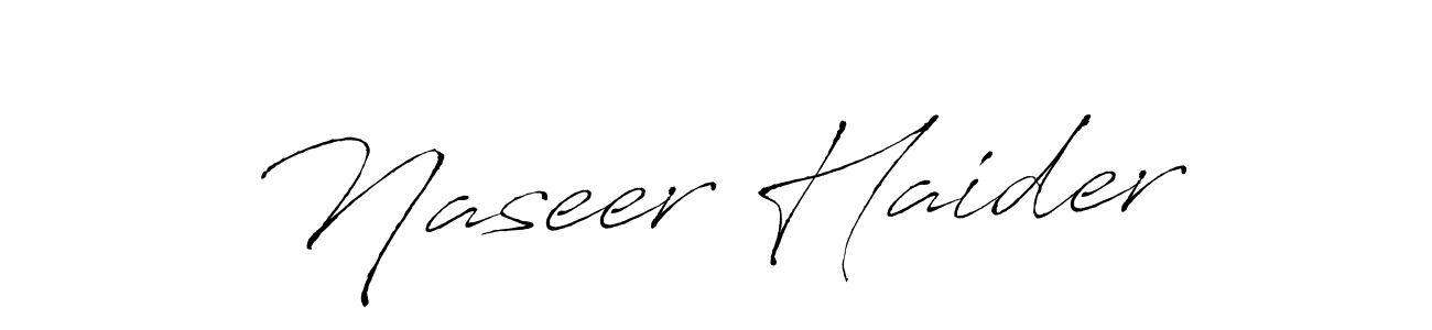 How to make Naseer Haider name signature. Use Antro_Vectra style for creating short signs online. This is the latest handwritten sign. Naseer Haider signature style 6 images and pictures png