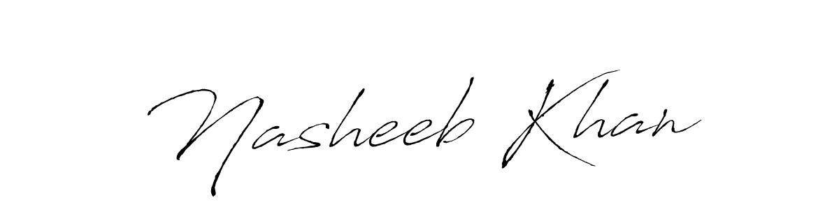 Make a beautiful signature design for name Nasheeb Khan. With this signature (Antro_Vectra) style, you can create a handwritten signature for free. Nasheeb Khan signature style 6 images and pictures png