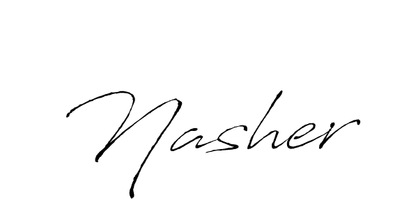 Create a beautiful signature design for name Nasher. With this signature (Antro_Vectra) fonts, you can make a handwritten signature for free. Nasher signature style 6 images and pictures png