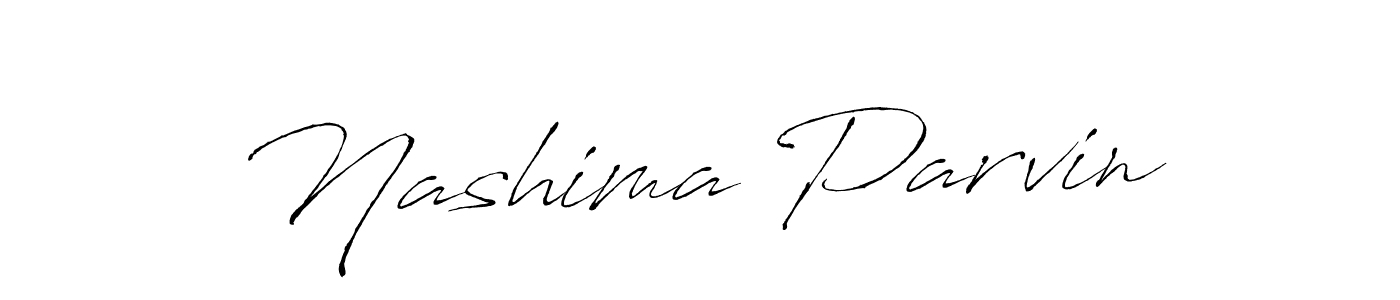 Make a beautiful signature design for name Nashima Parvin. With this signature (Antro_Vectra) style, you can create a handwritten signature for free. Nashima Parvin signature style 6 images and pictures png