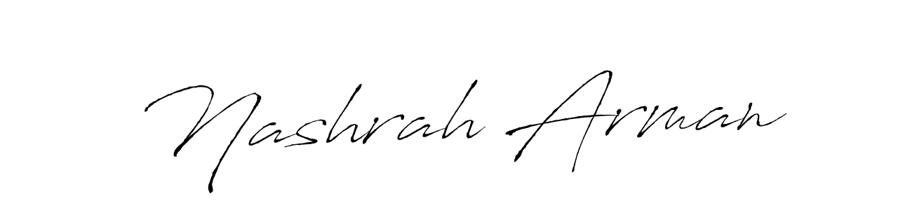 Also we have Nashrah Arman name is the best signature style. Create professional handwritten signature collection using Antro_Vectra autograph style. Nashrah Arman signature style 6 images and pictures png