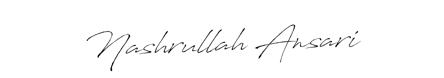 Make a beautiful signature design for name Nashrullah Ansari. With this signature (Antro_Vectra) style, you can create a handwritten signature for free. Nashrullah Ansari signature style 6 images and pictures png