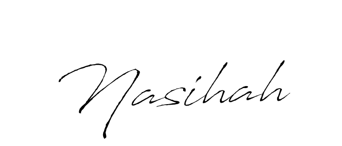 Make a beautiful signature design for name Nasihah. With this signature (Antro_Vectra) style, you can create a handwritten signature for free. Nasihah signature style 6 images and pictures png