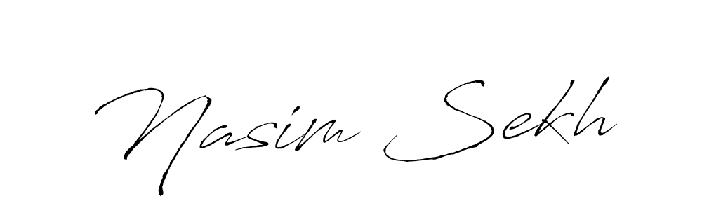 The best way (Antro_Vectra) to make a short signature is to pick only two or three words in your name. The name Nasim Sekh include a total of six letters. For converting this name. Nasim Sekh signature style 6 images and pictures png