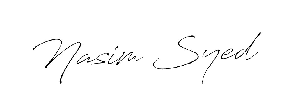 Use a signature maker to create a handwritten signature online. With this signature software, you can design (Antro_Vectra) your own signature for name Nasim Syed. Nasim Syed signature style 6 images and pictures png
