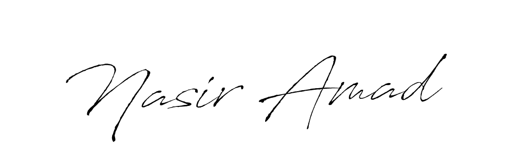 The best way (Antro_Vectra) to make a short signature is to pick only two or three words in your name. The name Nasir Amad include a total of six letters. For converting this name. Nasir Amad signature style 6 images and pictures png