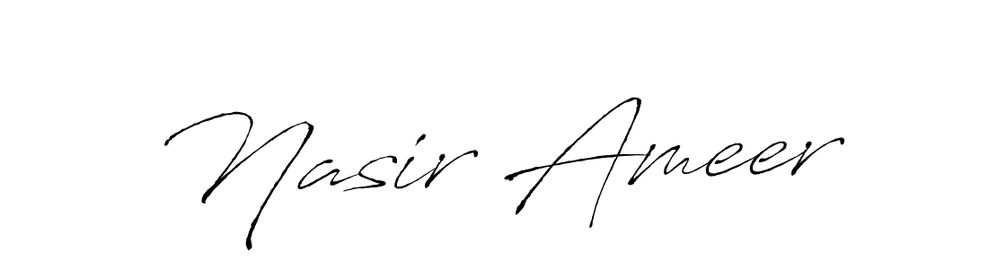 Design your own signature with our free online signature maker. With this signature software, you can create a handwritten (Antro_Vectra) signature for name Nasir Ameer. Nasir Ameer signature style 6 images and pictures png